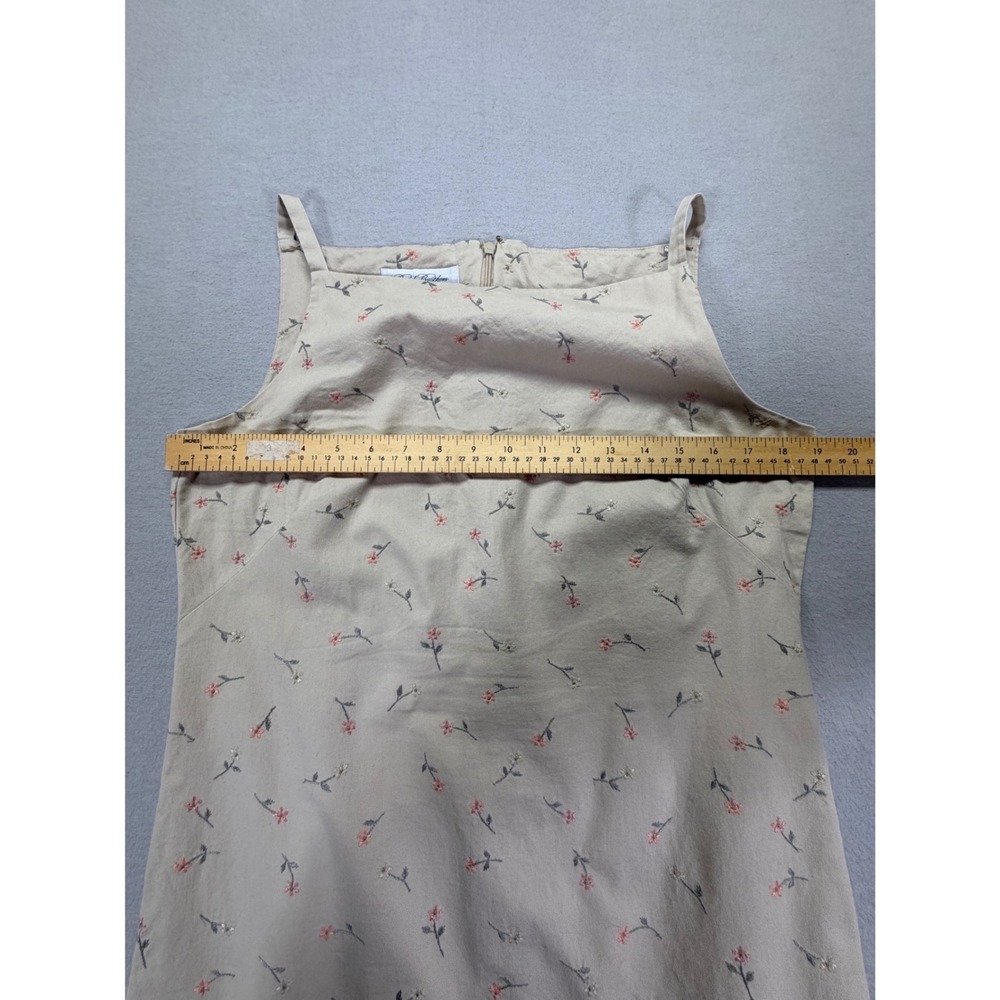 Brooks Brothers Floral Embroidered Cotton Sheath Dress Beige Pink 10 - Picture 5 of 10